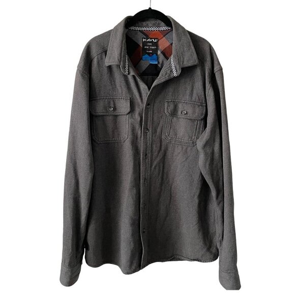 Kavu Button Up Shirt Long Sleeve Collared Casual Gray XL - Picture 1 of 9